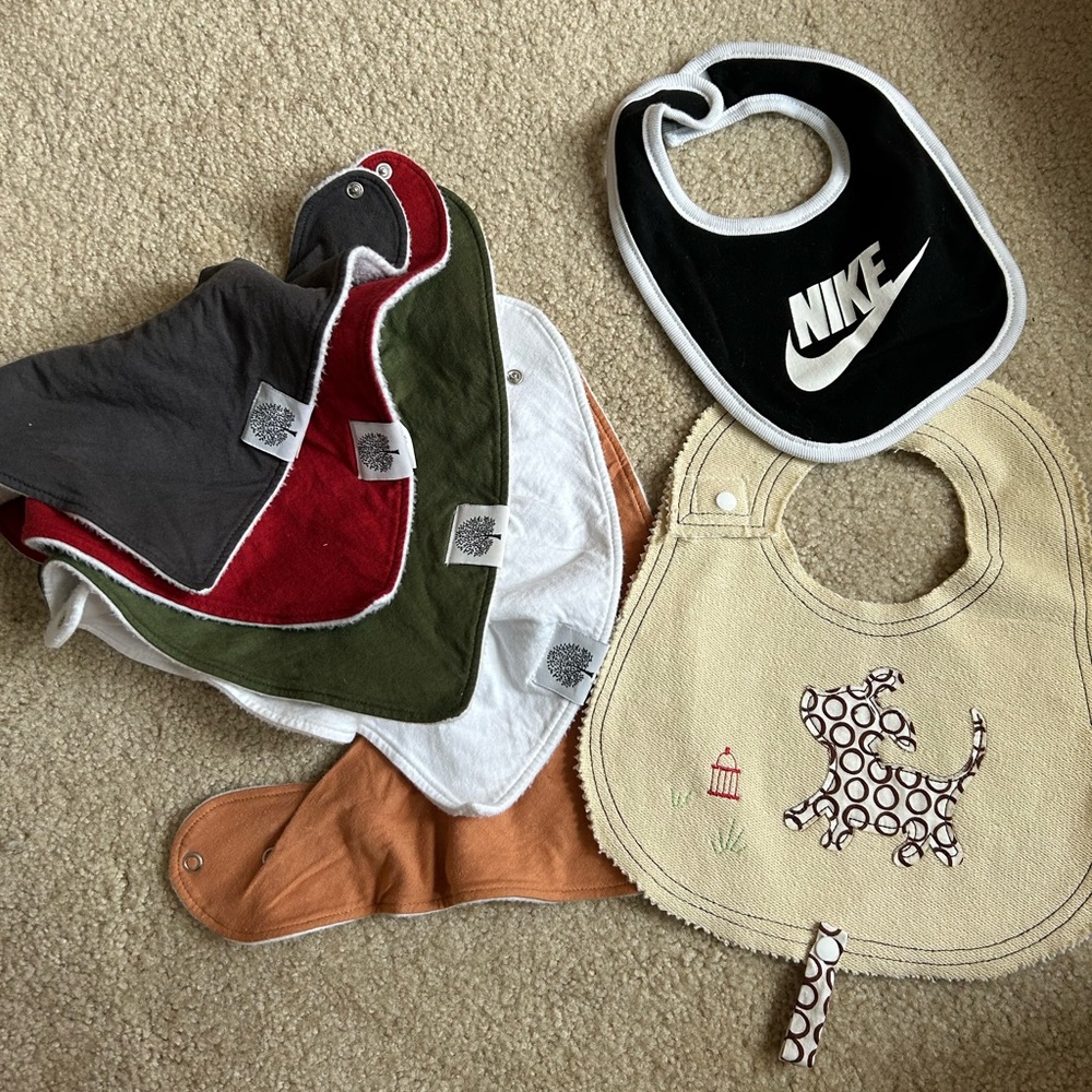 Nike and Parker Baby Bibs